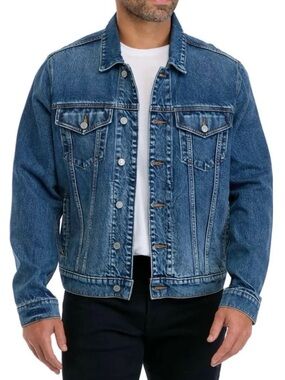 Lucky Brand Denim Trucker Jacket Mens Size XL Classic Blue Jean NWT